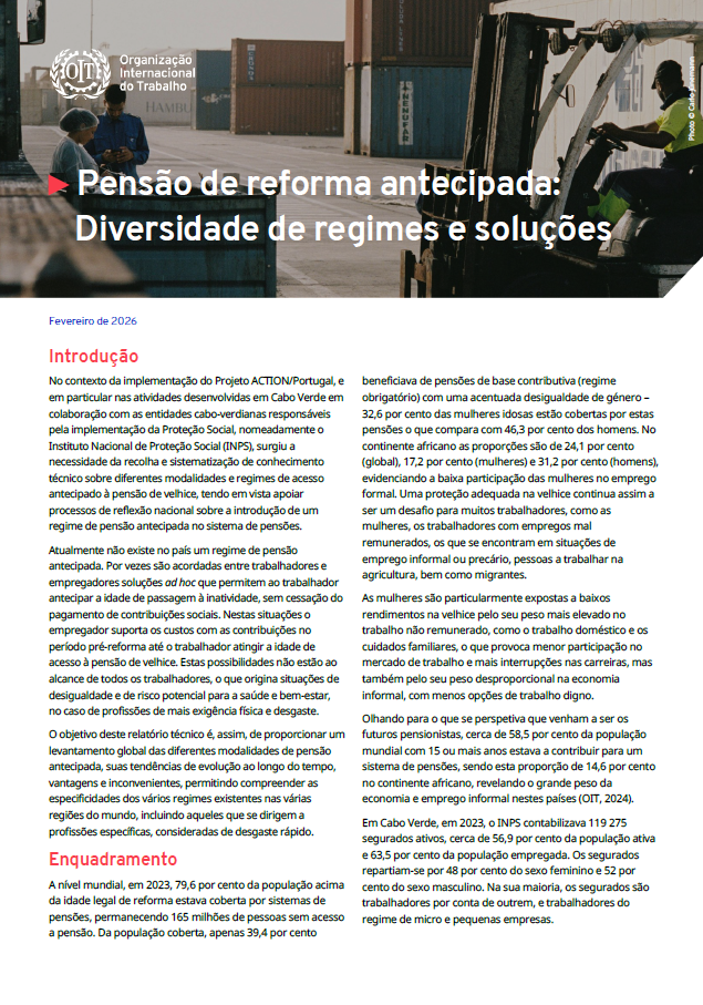 Pens&atilde;o de reforma antecipada: Diversidade de regimes e solu&ccedil;&otilde;es