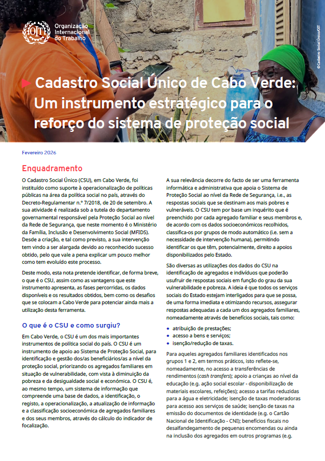 Cadastro Social &Uacute;nico de Cabo Verde: Um instrumento estrat&eacute;gico para o refor&ccedil;o do sistema de prote&ccedil;&atilde;o social